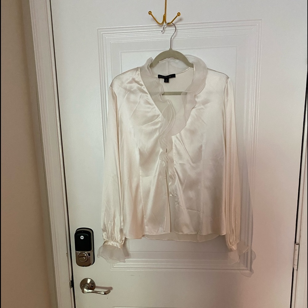 Lafayette 148 Silk Ruffle Blouse